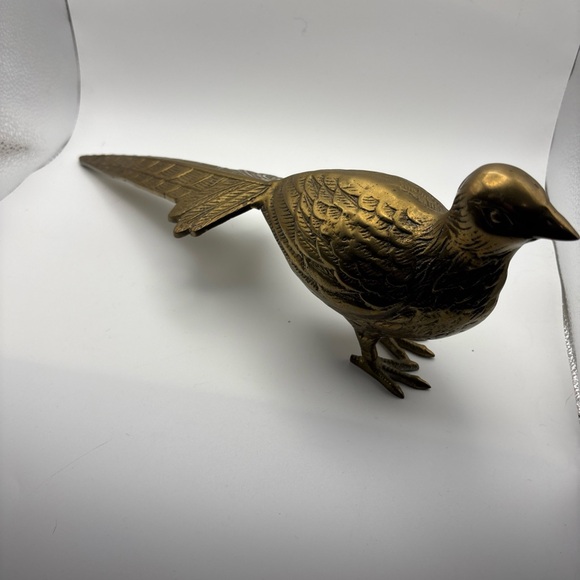 Large Solid Brass Pheasant Sculpture 16 inch - Picture 2 of 8